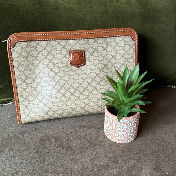 Celine Macadam Beige Cosmetic Pouch - Picture 1 of 10
